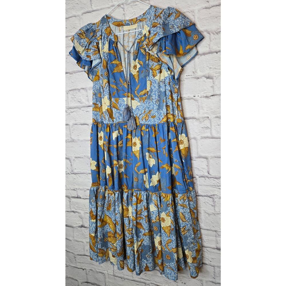 Ulla Johnson Gail Ruffled Patchwork Fall Floral P… - image 3